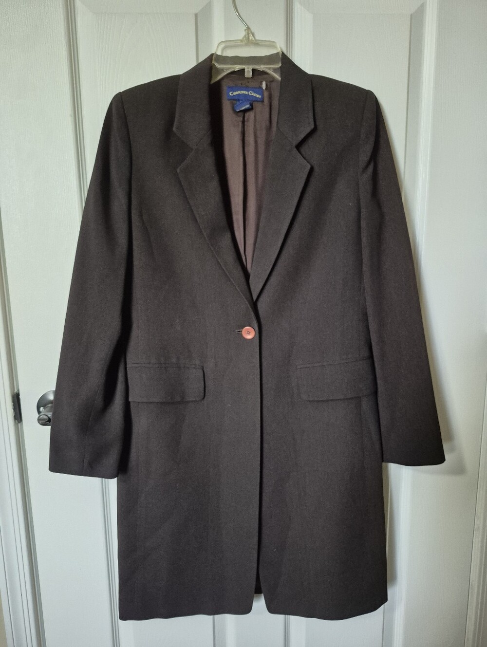 Women's Dark Brown Single-Button Blazer Coat